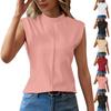 Женская мода повседневный однотонный круглый вырез без рукавов жилет топ
