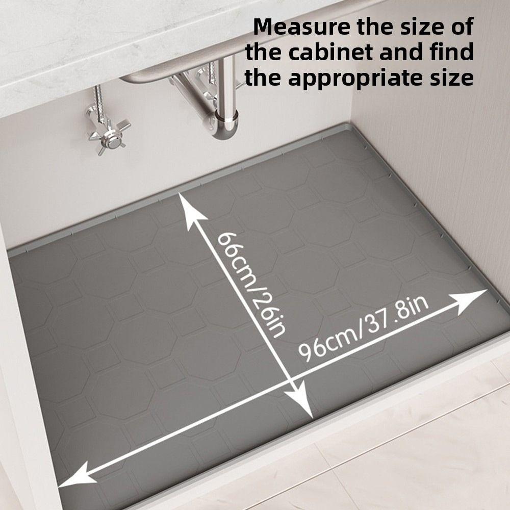 34" x 22" Under Sink Mat Silicone Sink Tray Multi-functional Pet Feeding Mat for Kitchen Bathroom