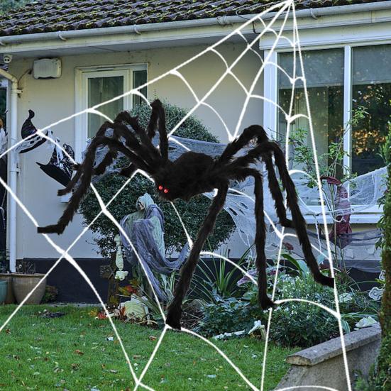 Halloween Giant Fake Spider Large Hairy Spider Decoration Scary Huge Furry Spider Prop Realistic Insect Toy for Halloween Party Yard Decor