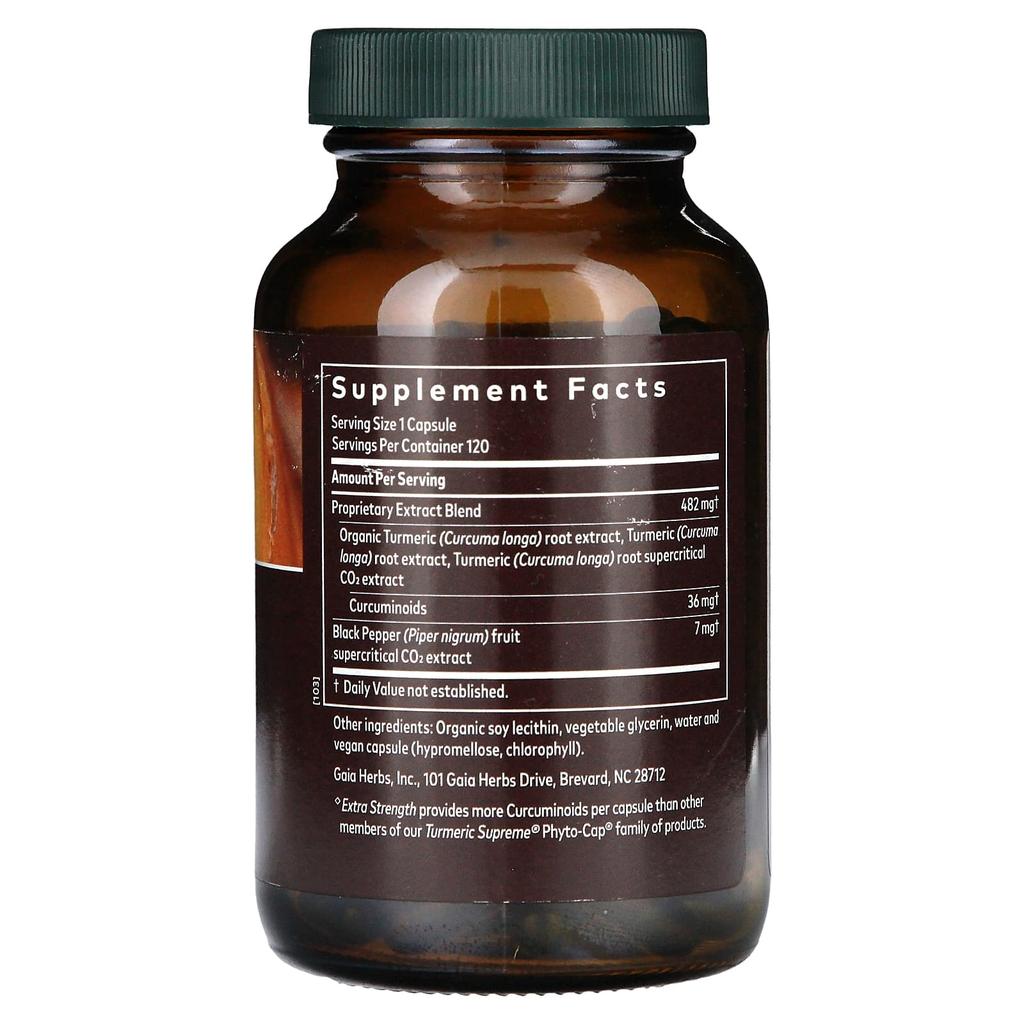 Turmeric Supreme, Extra Strength, Vegan Liquid Phyto-Caps, 120 Tablets