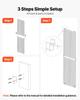 3 Packs Grid Wall Panels, 610 x 1828 mm Wire Grid Panels Display Rack, Wall-Mounted Art Display Shelf, Black Carbon Steel Wall Hanging Gridwall for