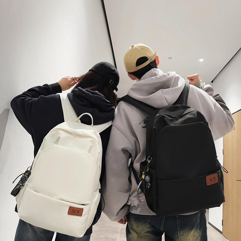 Сплошной цвет, студенческая школьная сумка, мужской рюкзак большой емкости, женский рюкзак для старшеклассников