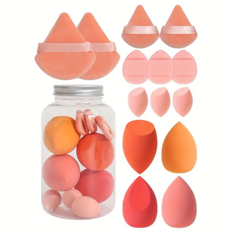 Beauty Egg Set Mini Треугольный пальчиковый пудреница Flocked Рассыпчатая пудра Воздушный кушон Макияж Яйцо Спонж Темпера Макияж Яйцо