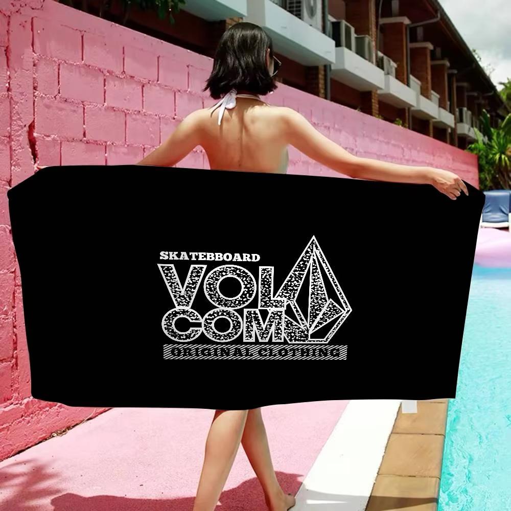 Пляжное полотенце Volcoms с аниме-логотипом, мягкое, впитывающее, подарки для детей, для путешествий, кемпинга, спортзала