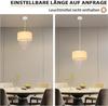 Lampe suspendue - NETTLIFE - E27 cristal et tissu - 32x32x192 cm - Blanc - Scandinave