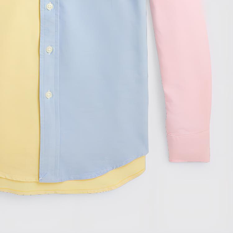 Polo Ralph Lauren Ss24 Color Block вышитый пони однобортный воротник с острыми краями повседневная рубашка с длинным рукавом детские рубашки многоцветные CWPOWOVY6820455-999