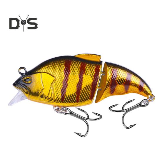 7,5 см/12 г многосоставная рыболовная приманка VIB с крючками, реалистичная двухсекционная жесткая искусственная приманка для пресноводной и соленой рыбалки