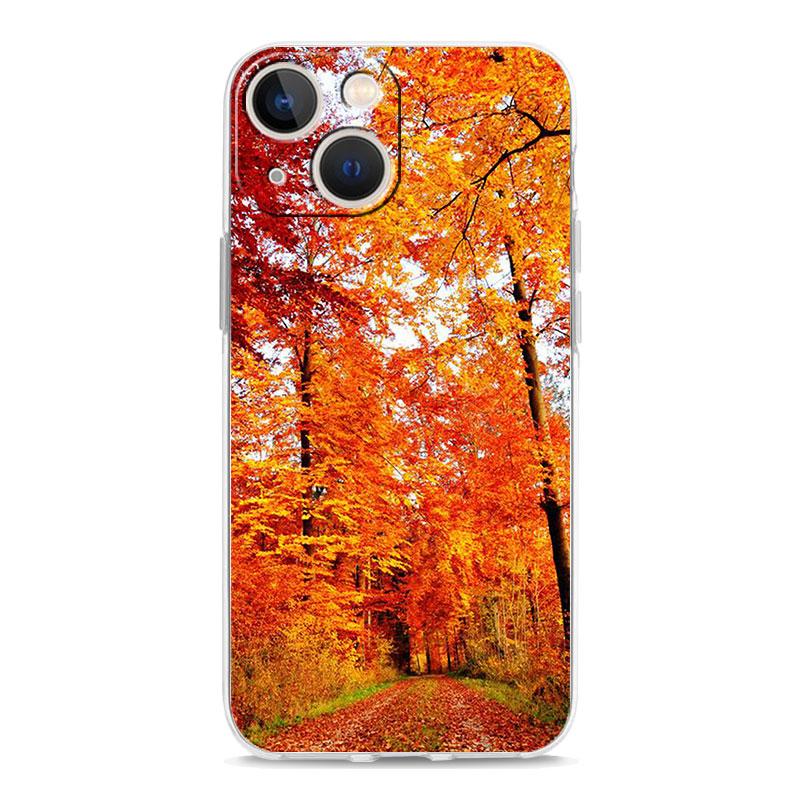 Листья Кленовый Лист Осень Чехол для Телефона Для iPhone Apple 11 12 13 14 Pro Max XS 7 8 Plus XR X SE 2020 Чехол Прозрачный Мягкий Корпус Coque