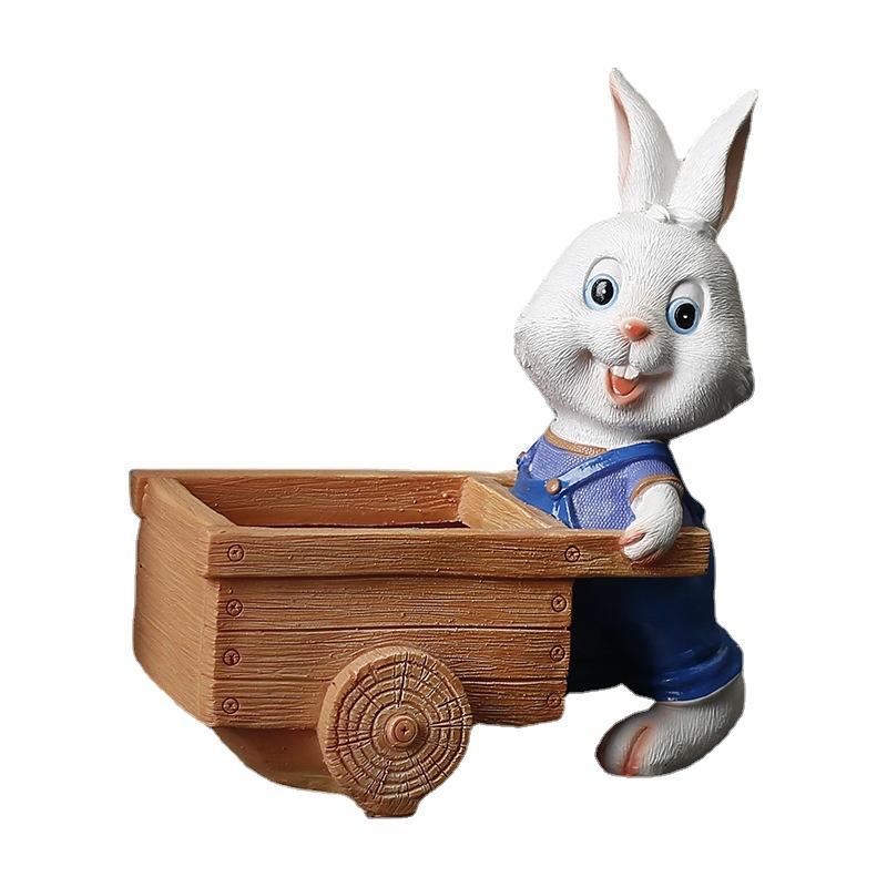 Pastoral Creative Cartoon Animal Resin Succulent Green Plant Flower Pot Container Personalized Cute Bunny Flower Pot
