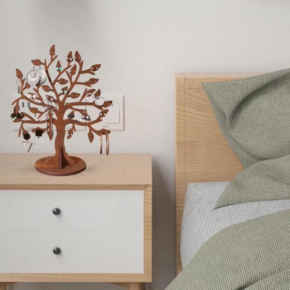 Holder Up Earring Hanger Wooden Earring Rack Simple Wood Jewelry Display Stand Women Girls