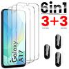 6IN1 [3+3 Pack] Tempered Glass Screen Protector for Samsung Galaxy A17/ A17 5G A07 3 PCS Tempered Glass +3 Pcs Camera Lens Protector