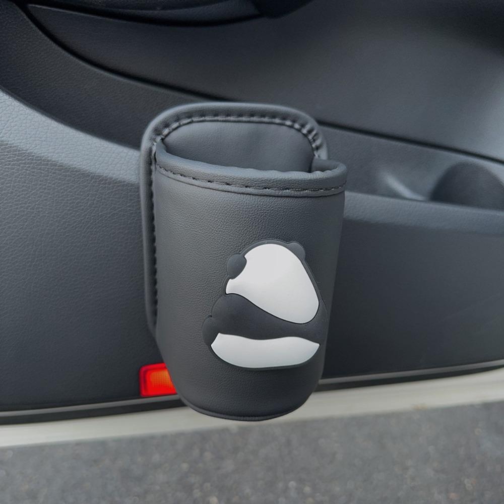 PU Leather Car Beverage Rack Panda Cup Stand Portable Car Cup Holder Car Interior Accessories