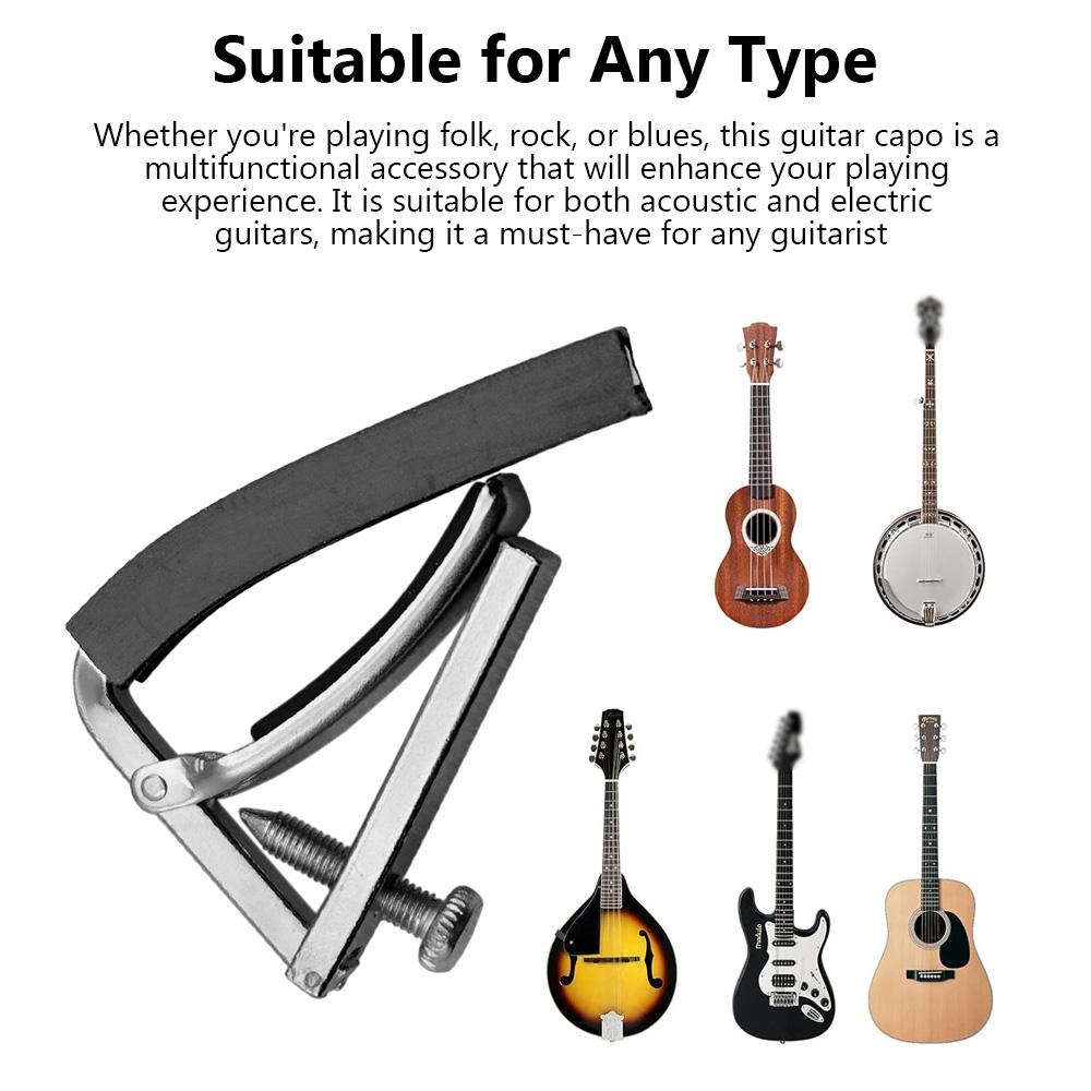 Гитарный каподастр, профессиональная акустическая гитара, каподастр, нижняя опора, встроенная резиновая накладка, металлическая гитара