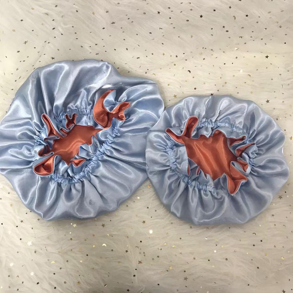 Factory Selling Reversible Silk Bonnets and Satin Hair Wraps Sleep Satin Hair Bonnets With Logo