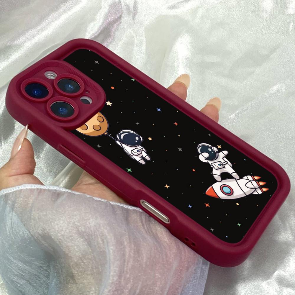 JT461 Ретро-чехол «Космонавт» для iPhone 17 16 15 14 13 Pro Max, Samsung S26 S25 Ultra A17 A07 A56 A16, Xiaomi 15T, Redmi 15c 14C.
