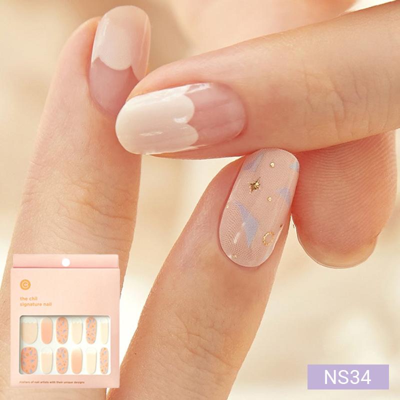 Пастельные полоски для ногтей 24 шт. | Самоклеящиеся типсы-наклейки, Мягкие розовые и лавандовые тона, Быстрый 5-минутный маникюр