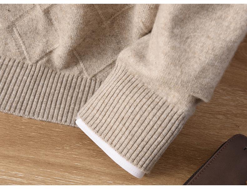 Мужской кашемировый свитер - Коллекция Осень/Зима: Круглый вырез, Свободный крой, Однотонный, Трикотажный пуловер в стиле business casual