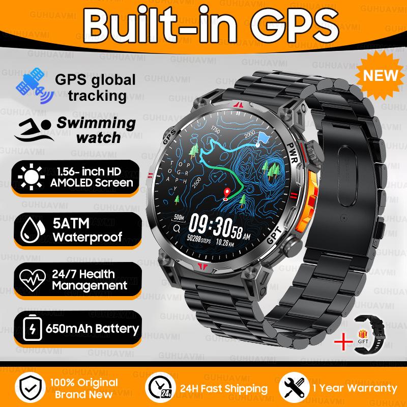 Новые Уличные Спортивные GPS Умные Часы Велосипед Бег Плавание GPS-трек Компас Высотомер Chat GPT 5ATM Водонепроницаемые Звонки Умные Часы Мужские