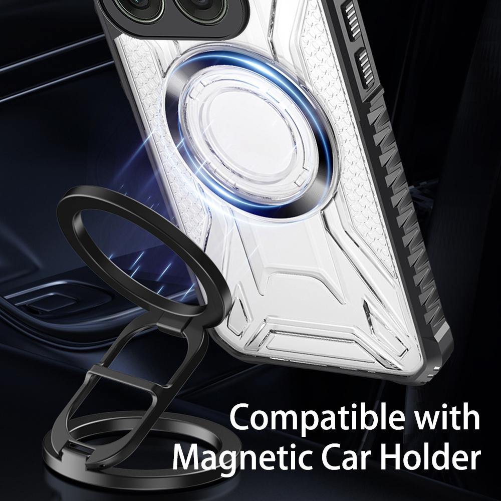 KEYSION Прозрачный магнитный чехол для Motorola Edge 60 Pro 5G Силикон+ПК Ударопрочная задняя крышка для телефона для Edge 60 Fusion 60S