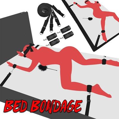 Женские наручники для пар, открытые ноги, БДСМ, бондажный комплект, под кроватью, ограничители, веревочный ремень, система, манжеты на запястья и лодыжки для взрослых