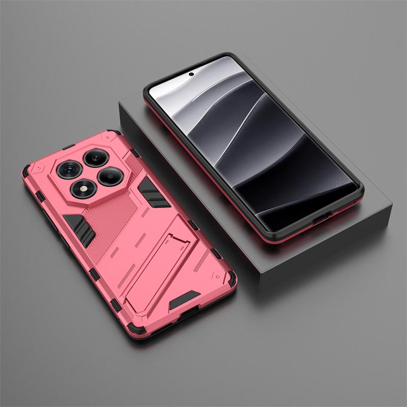 Punk Bracket Phone Case For Xiaomi Redmi Note 14 4G Global Case Shockproof For Redmi Note 14 Pro 4G Funda Back Cover