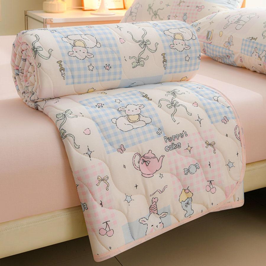 Летнее стеганое одеяло, Новое цветочное одно- и двуспальное мягкое, приятное к коже, дышащее и удобное одеяло для кондиционирования воздуха