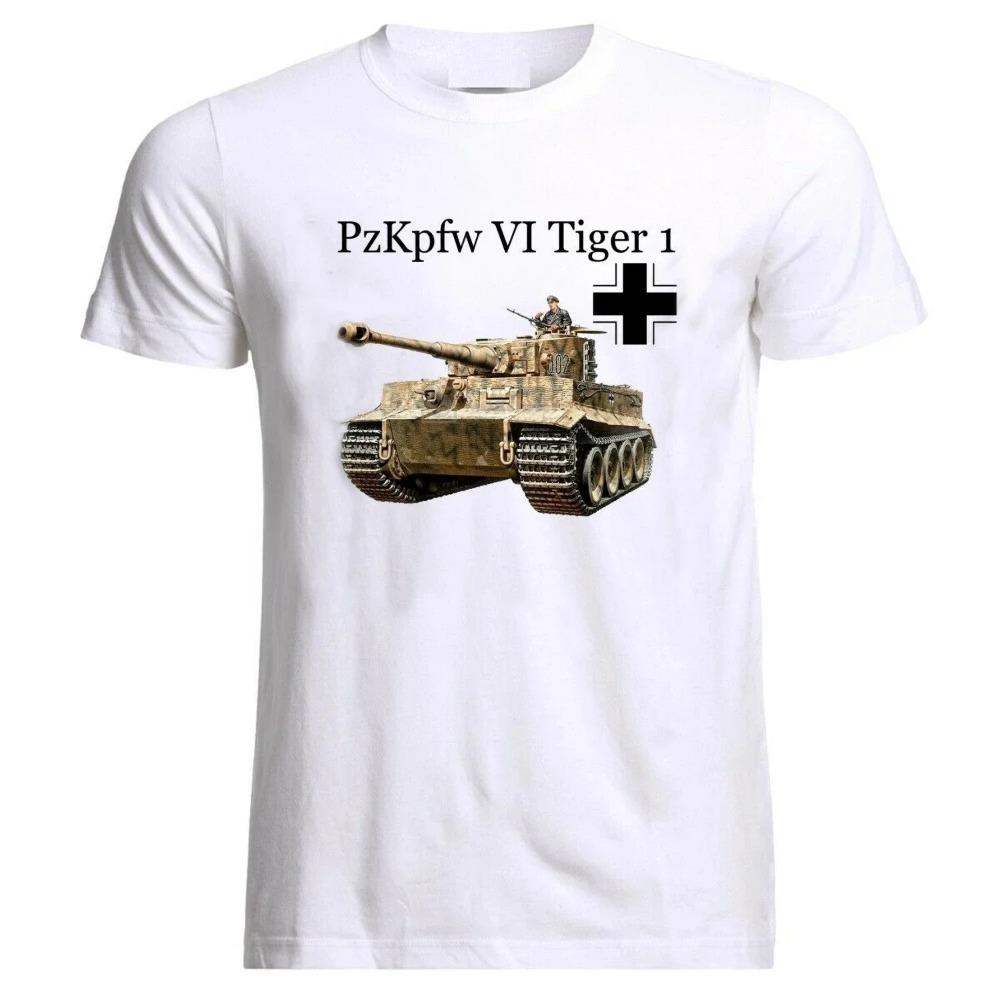 Футболка Military Armour PzKpfw VI Panzer Tiger 1 Tank, летняя хлопковая футболка с коротким рукавом и круглым вырезом, мужская футболка, новая модная уличная одежда