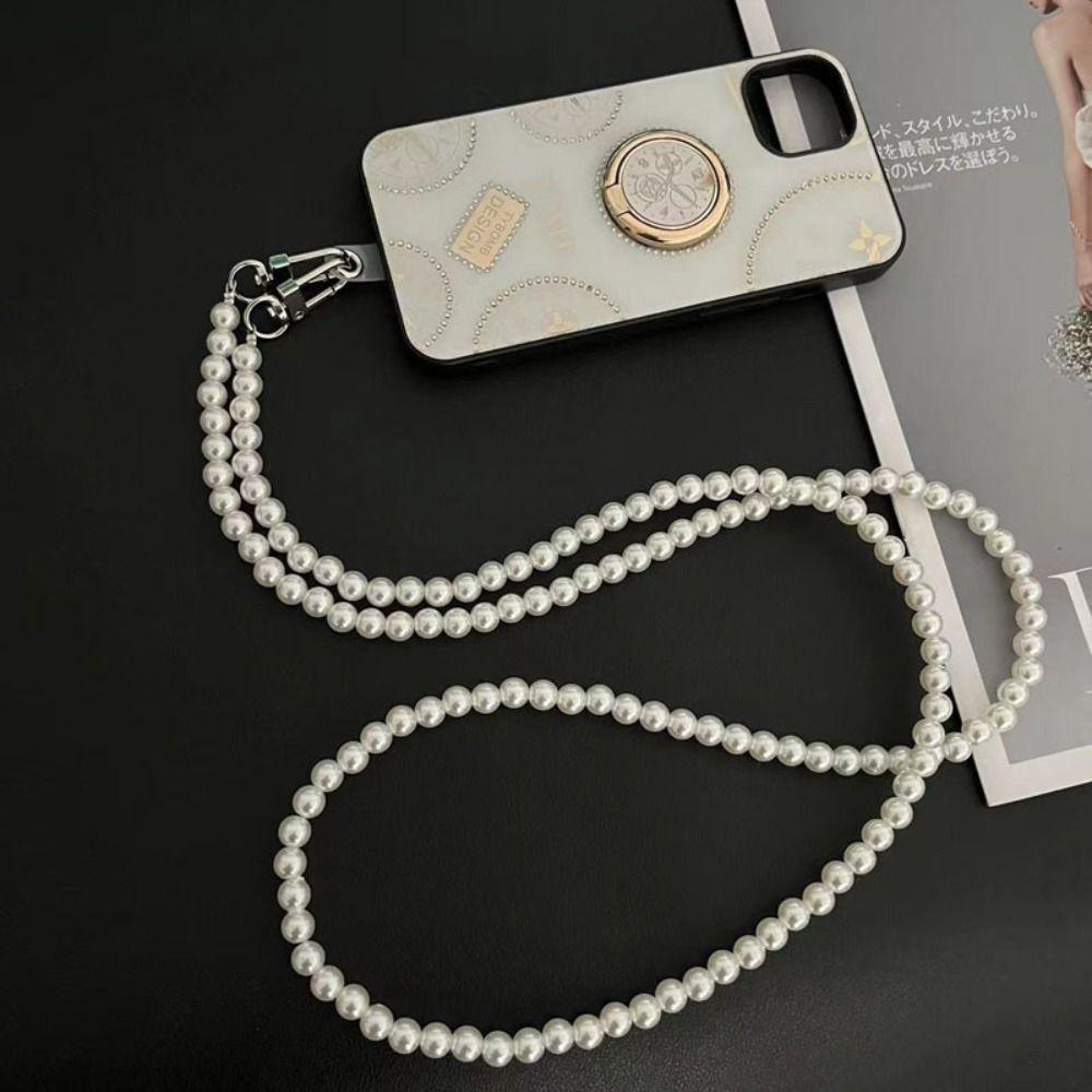 Long Crossbody Pearl Strap Anti-lost Sling for Phone Case Universal Clip Bag Phone Lanyard