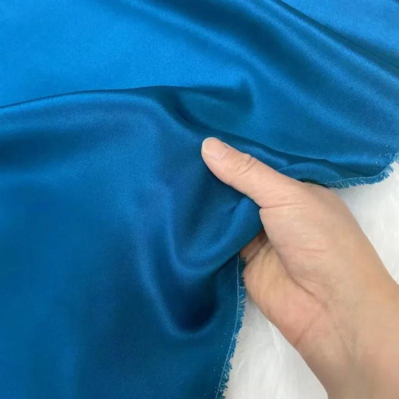 Однотонная 100% шелковая ткань Крэп де Шин 30 момми, тяжелый шелковый крэп, ткань для одежды, платьев, брюк