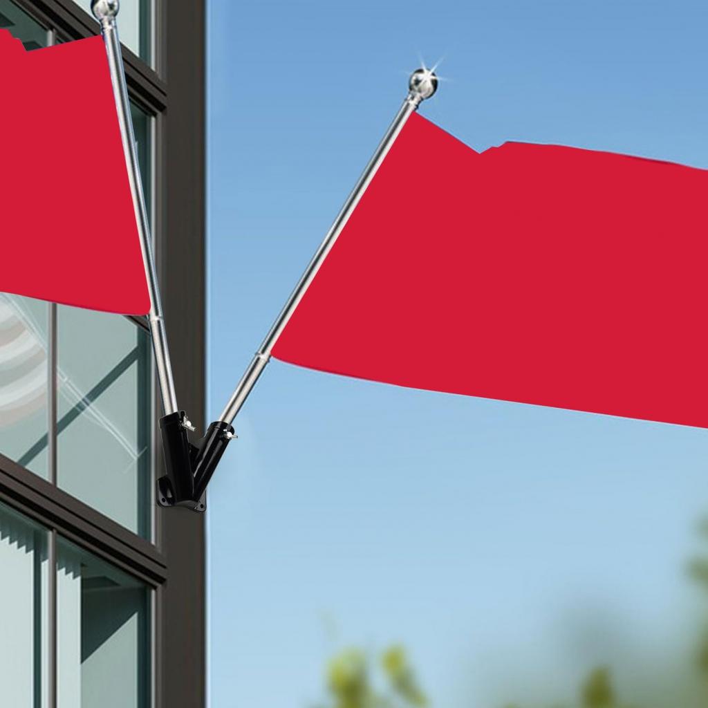 Конструкция против падения Двойной держатель флага V-образный кронштейн для флагштока