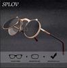 SPLOV Винтажные стимпанк флип-очки для коррекции зрения оптические очки для близорукости и дальнозоркости круглые очки с защитой от синего излучения