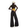 Autumn new micro-pull jeans women's dark wide-leg slim floor pants