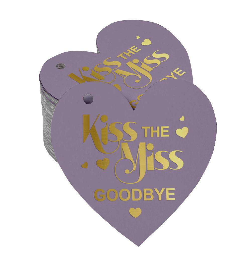 Inkdotpot 100 шт. в упаковке. Бирка из настоящей серебряной фольги с поцелуем «Мисс на прощание» на девичник.