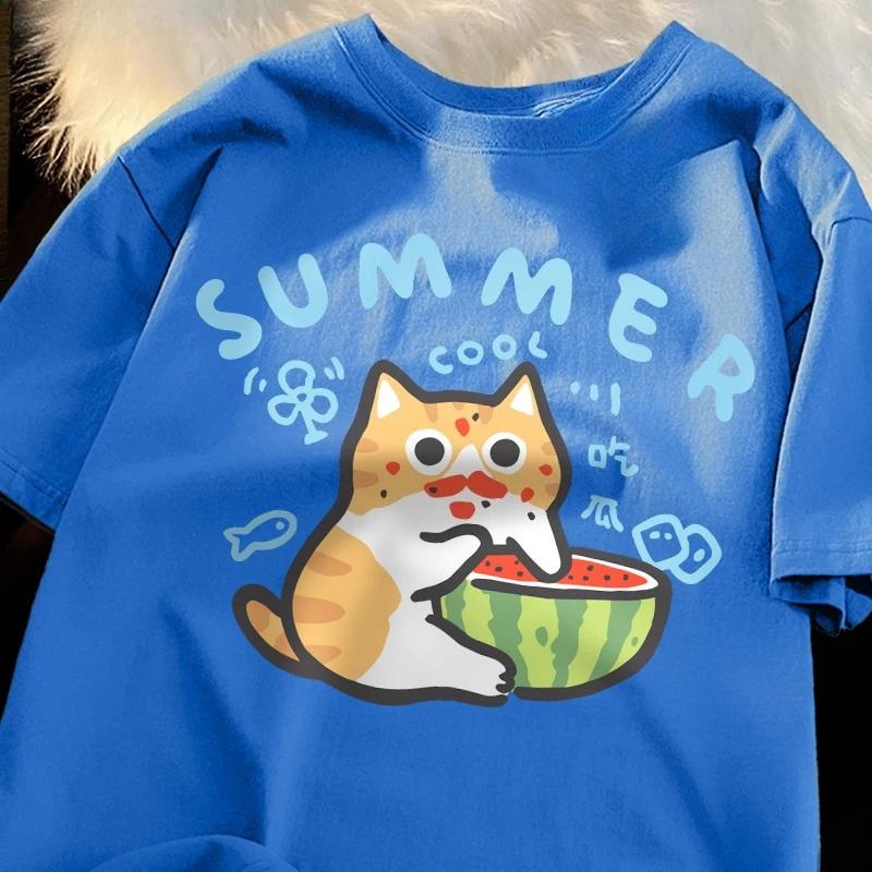 Unisexs 100 Cotton Printed Pattern Shortsleeve Tshirt Loose Fit Comfortable Versatile Trendy Highquality