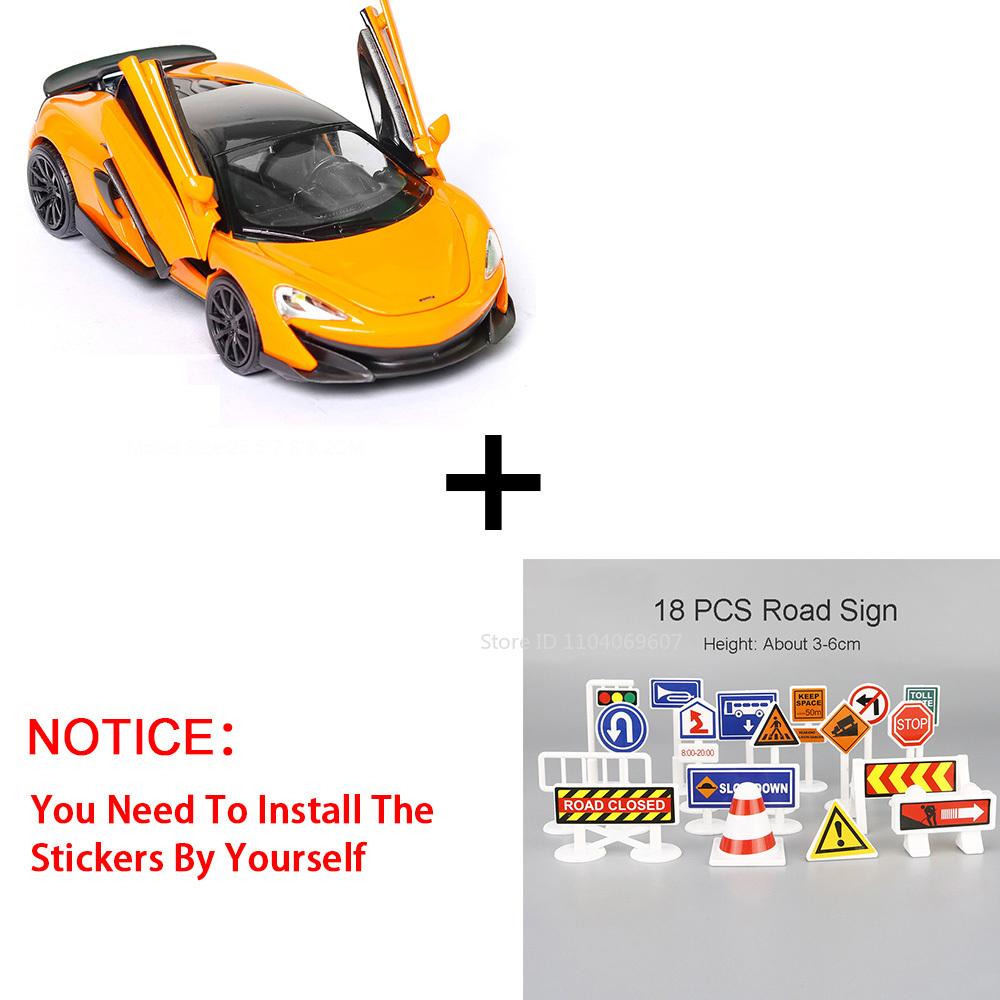 ABBF1 1:32 McLaren 600LT Toy Models Alloy Diecast Cars Sound And Light 3 Doors Opened Pull Back Function Toy Vehicles For Kids' Gifts