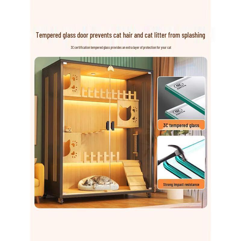 HANDUNYOU Luxury Detached Wooden Cat House