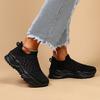 Women's Breathable Knit Sneakers, Comfortable Round Toe Low Top Shoes, Women's Casual Slip On Shoes