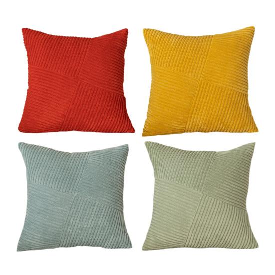 Вельветовая полосатая наволочка 18x18 дюймов, Богемная текстурированная наволочка, Лоскутная наволочка для диванной подушки для фермерского дома, дома, дивана, кровати