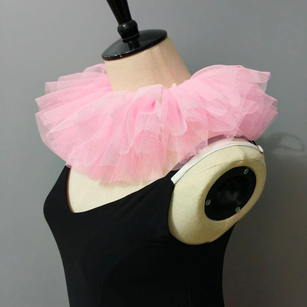 Детский трехслойный сетчатый цветной пушистый искусственный воротник, воротник-жабо