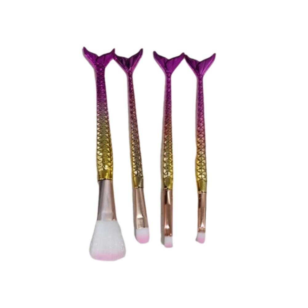 4pcs/set Soft Fiber Mermaid makeup brush Eye Shadow Brush Cosmetic Brush Kit Women