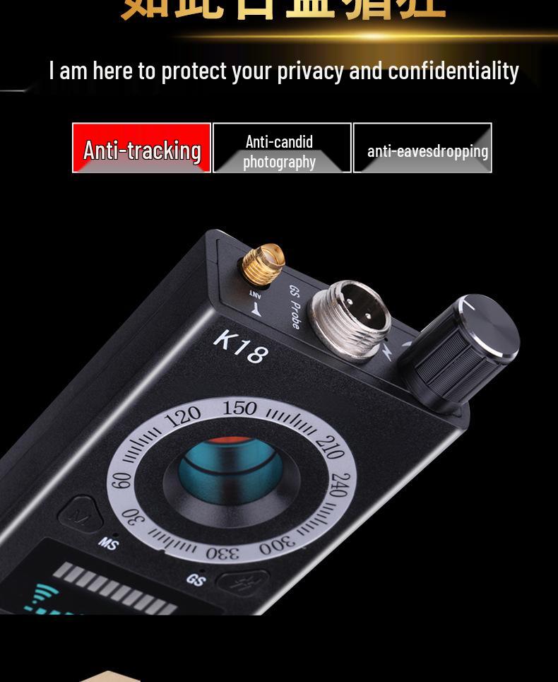 K18 Anti-Surveillance Detector: High-Sensitivity Wireless Signal Scanner for Eavesdropping and GPS Tracking Detection