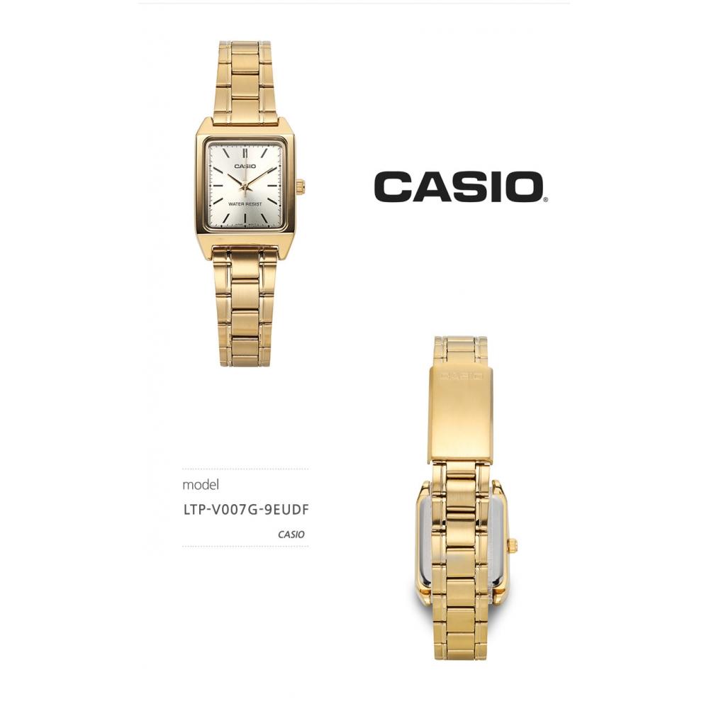 Casio Ltp V007g 9eudf Ltp V007g 9e Аналоговые Квадратные Сат Студенческие Женские Металлические Часы