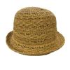 Hollow and Breathable Knitted Small Crimped Top Hat Women's Spring and Summer Face Small Plain Basin Hat Bucket Hat