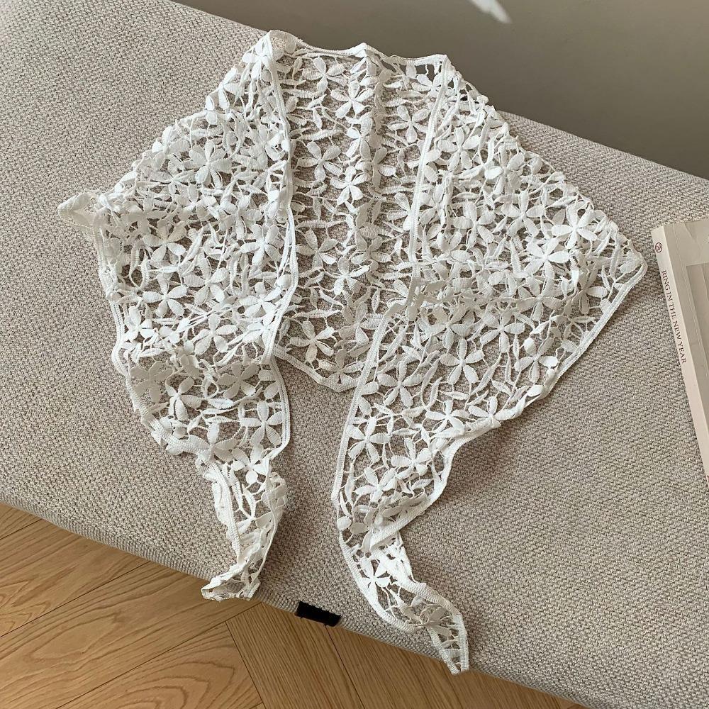 Embroidered Lace Headband Floral Printed Skirt Curtain Elegant Lace Triangle Scarf Ladies