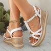 Мода Мода Сандалии на платформе с перекрестными ремешками Женские Летние Новые Сандалии-клинья с ремешком на пряжке Женские 2025 Нескользящие на высоком каблуке Сандалии Женские