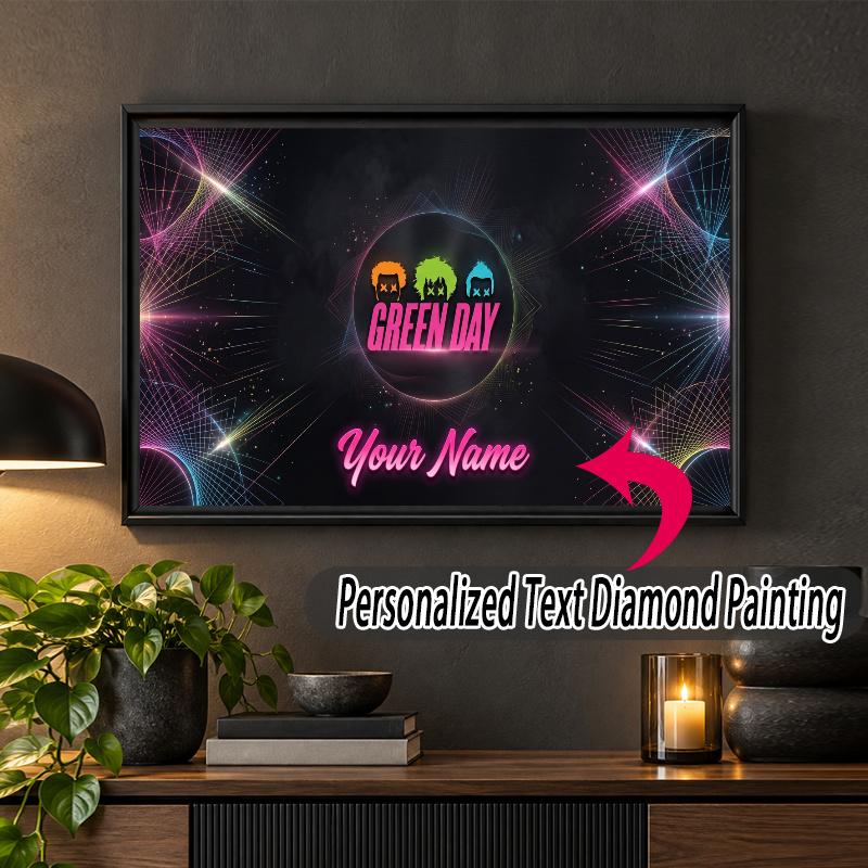 Green Day Custom Name Text 5D Diamond Painting Kit DIY Full Drill Diamond Art Decoration