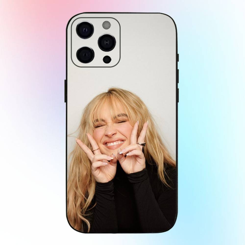 Чехол для телефона Sabrina Carpenter для iPhone17,16,15,14,13,12,11 Plus,Pro Max Мягкий Черный Чехол