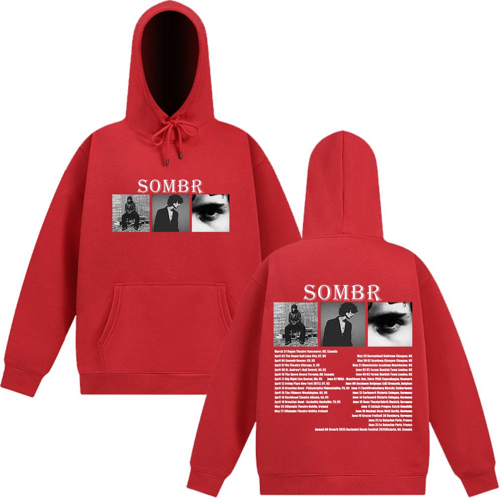 Толстовка Sombr Merch Live 2025 Tour Мужская Женская Модная Свитшот С Длинным Рукавом Свободная Повседневная Оверсайз Хип-хоп Спортивная Одежда Уличная Мода