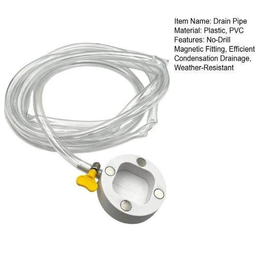 Magnetic Window AC Drain Kit 4/6/12FT Clear PVC Drain Hose with Stainless Steel Clamp No Drilling Flexible Weather-Resistant Condensate Drain Adapter