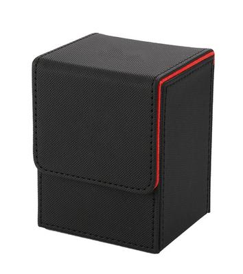 Чехол для коллекционных карт Venssu Deck Case, вертикальный магнит, искусственная кожа, 100 штук, чехол, совместимый с Pokemon Duema, различные карточные игры "Yu-Gi-Oh BOX" (черный (красный